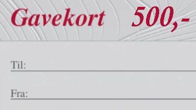 gavekort 500 kr.