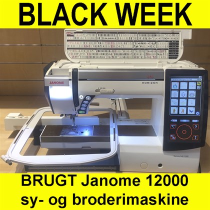 Janome 12000 sy- og broderimaskine BRUGT