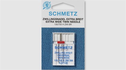 Symaskine tvillingenål str.6/100 Schmetz 1 stk.