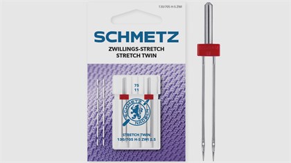 Symaskine tvillingenåle str. 2.5/75 stræk Schmetz 2 stk.